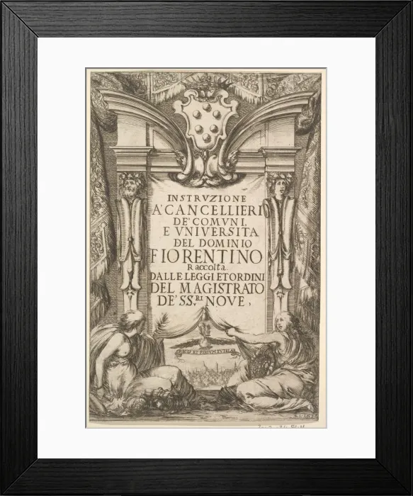Framed Print : Frontispiece for Instructions for Chancellors (Instruzione a Cancellieri) Framed Print : Frontispiece for Instructions for Chancellors (Instruzione a Cancellieri)