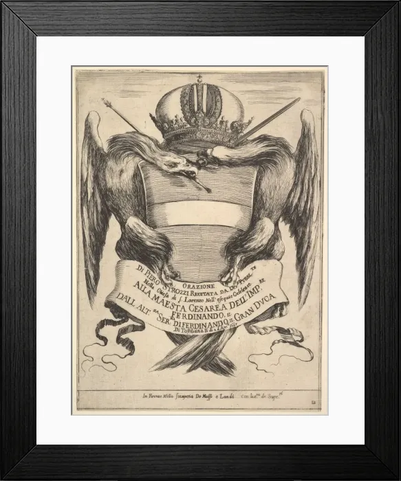 Framed Print : Frontispiece for The funeral of Emperor Ferdinand II Framed Print : Frontispiece for The funeral of Emperor Ferdinand II