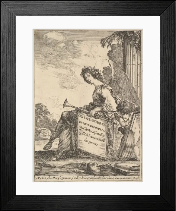 Framed Print : Frontispiece for Poems by Desmarets (Oeuvres poetiques de Desmarets) Framed Print : Frontispiece for Poems by Desmarets (Oeuvres poetiques de Desmarets)