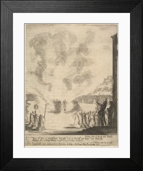 Framed Print : The test of fire, the monk Peter, the disciple Saint John Gualbert Framed Print : The test of fire, the monk Peter, the disciple Saint John Gualbert