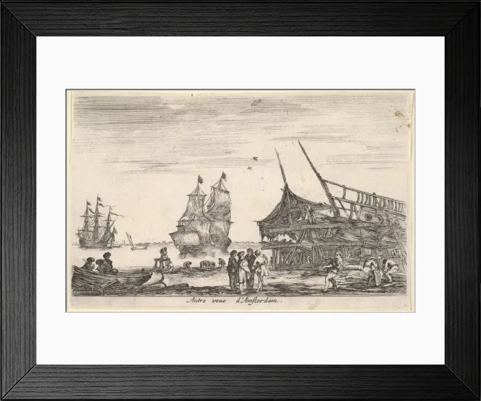 Framed Print : Another view of Amsterdam (Autre vue d Amsterdam), a group of four men stand in center Framed Print : Another view of Amsterdam (Autre vue d Amsterdam), a group of four men stand in center