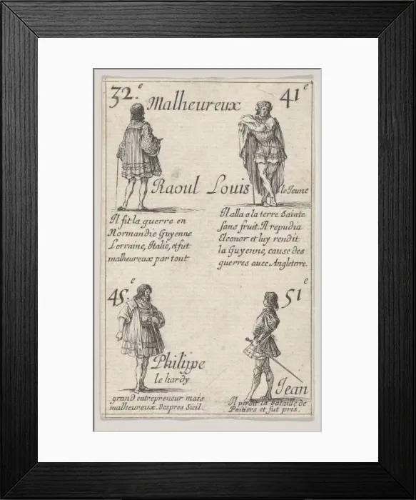 Framed Print : Raoul... / Louis le Jeune... from Game of the Kings of France (Jeu des Rois de France Framed Print : Raoul... / Louis le Jeune... from Game of the Kings of France (Jeu des Rois de France
