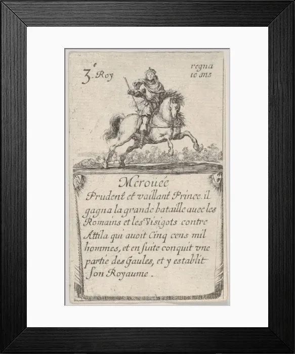 Framed Print : Meroüee / Prudent et vaillant... from Game of the Kings of France Framed Print : Meroüee / Prudent et vaillant... from Game of the Kings of France