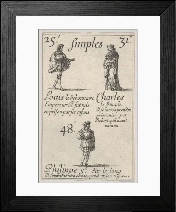 Framed Print : Louis le debonnaire... Charles le Simple, from Game of the Kings of France Framed Print : Louis le debonnaire... Charles le Simple, from Game of the Kings of France