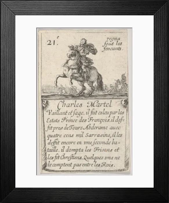 Framed Print : Charles Martel / Vaillant et sage... from Game of the Kings of France Framed Print : Charles Martel / Vaillant et sage... from Game of the Kings of France