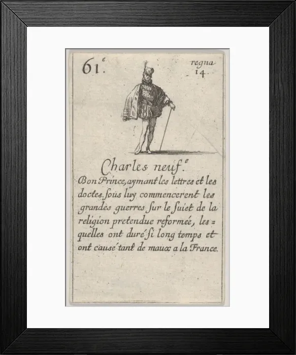 Framed Print : Charles neuf.-e / Bon Prince... from Game of the Kings of France Framed Print : Charles neuf.-e / Bon Prince... from Game of the Kings of France