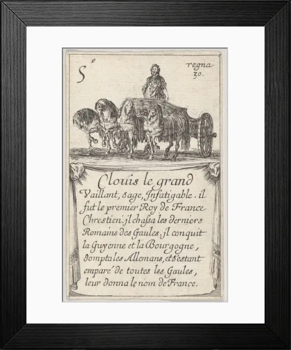 Framed Print : Clovis le grand / Vaillant, sage... from Game of the Kings of France Framed Print : Clovis le grand / Vaillant, sage... from Game of the Kings of France
