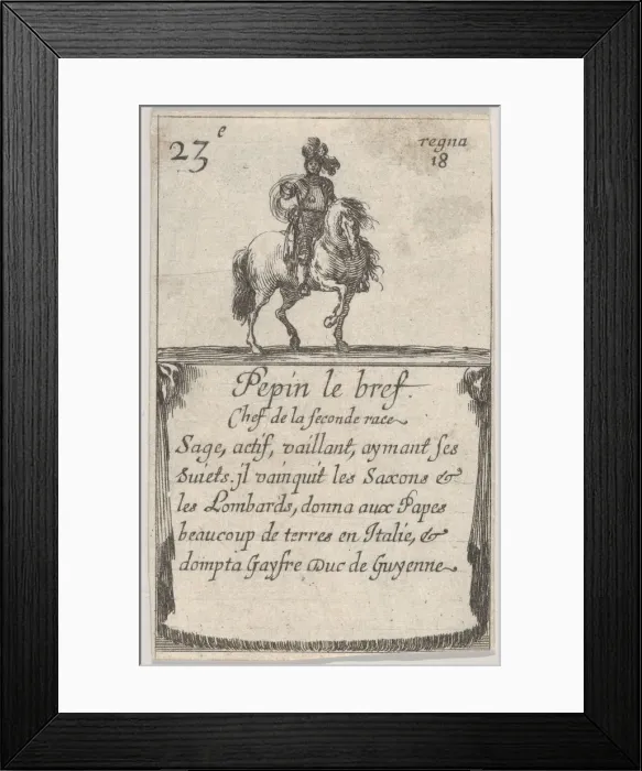 Framed Print : Pepin le bref / Chef de la seconde race... from Game of the Kings of France Framed Print : Pepin le bref / Chef de la seconde race... from Game of the Kings of France