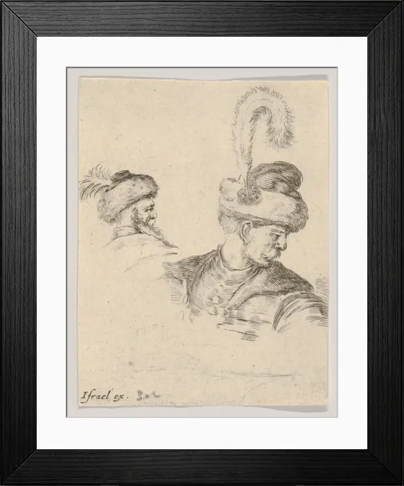 Framed Print : Plate 11: a Polish bust in profile, turned to the right, another Polish head seen Framed Print : Plate 11: a Polish bust in profile, turned to the right, another Polish head seen
