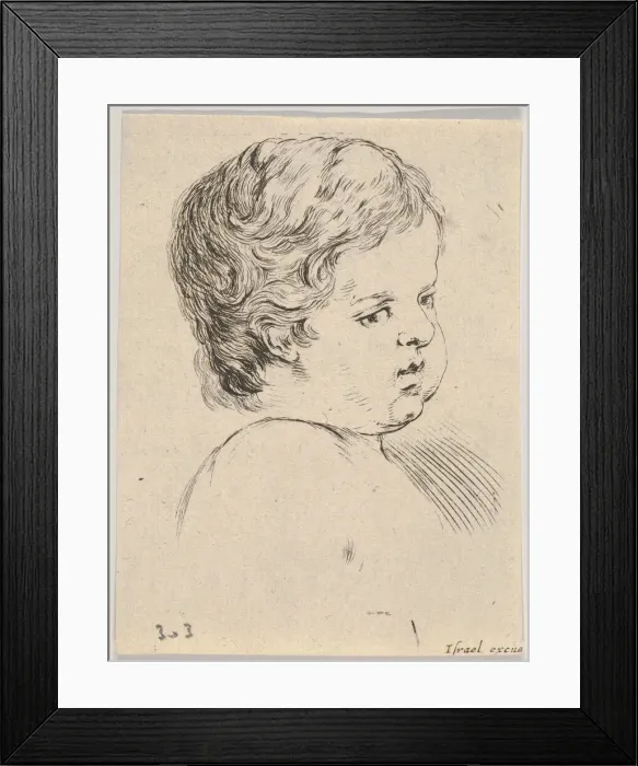 Framed Print : Plate 12: head of a child, from The Book for Learning to Draw (Livre pour apprendre Framed Print : Plate 12: head of a child, from The Book for Learning to Draw (Livre pour apprendre