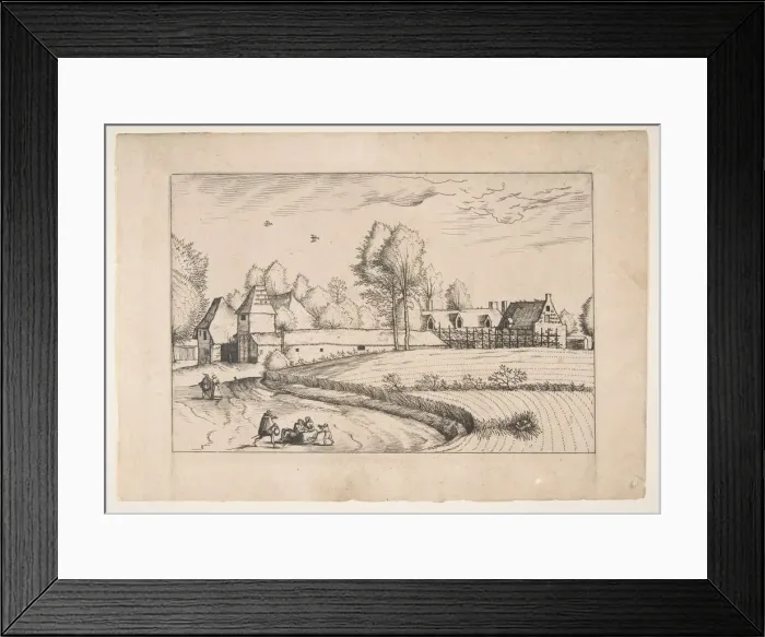 Framed Print : Country Houses, couple and cornfield in the foreground, from the series The Small Lands Framed Print : Country Houses, couple and cornfield in the foreground, from the series The Small Lands