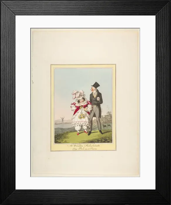 Framed Print : A Wooden Substitute, or Any Port in a Storm, January 19, 1821. Creator: Theodore Lane Framed Print : A Wooden Substitute, or Any Port in a Storm, January 19, 1821. Creator: Theodore Lane