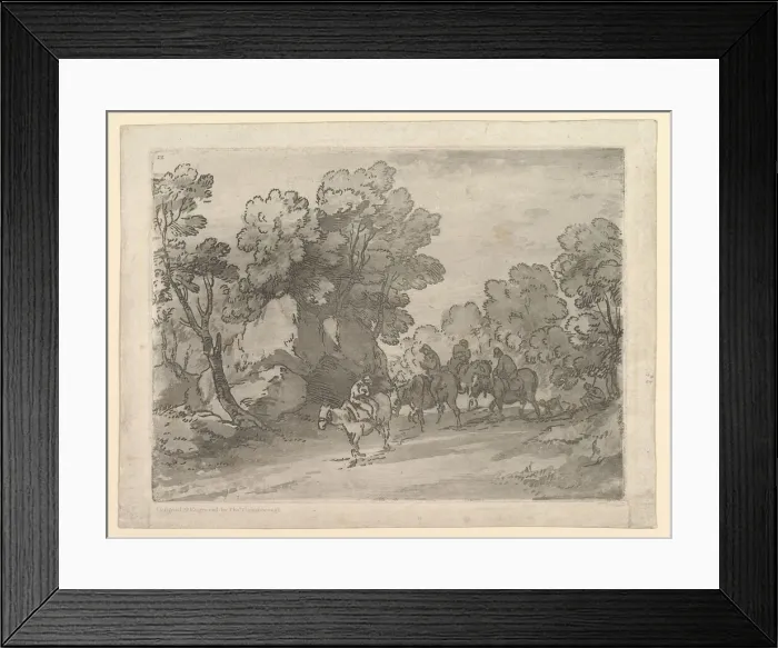Framed Print : Wooded Landscape with Riders, August 1, 1797. Creator: Thomas Gainsborough Framed Print : Wooded Landscape with Riders, August 1, 1797. Creator: Thomas Gainsborough