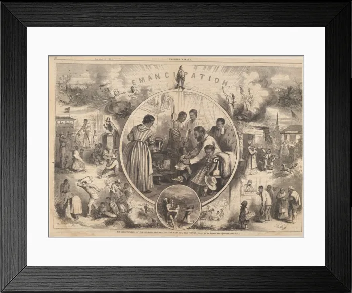 Framed Print : Emancipation of the Negroes - The Past and the Future (from Harpers Weekly), January 24 Framed Print : Emancipation of the Negroes - The Past and the Future (from Harpers Weekly), January 24