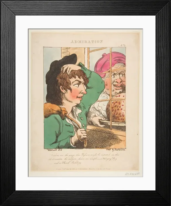 Framed Print : Admiration (Le Brun Travested, or Caricatures of the Passions), January 20, 1800 Framed Print : Admiration (Le Brun Travested, or Caricatures of the Passions), January 20, 1800