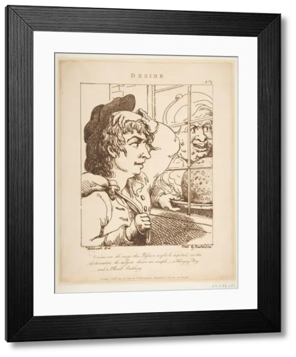 Framed Print : Desire (Le Brun Travested, or Caricatures of the Passions), January 20, 1800 Framed Print : Desire (Le Brun Travested, or Caricatures of the Passions), January 20, 1800