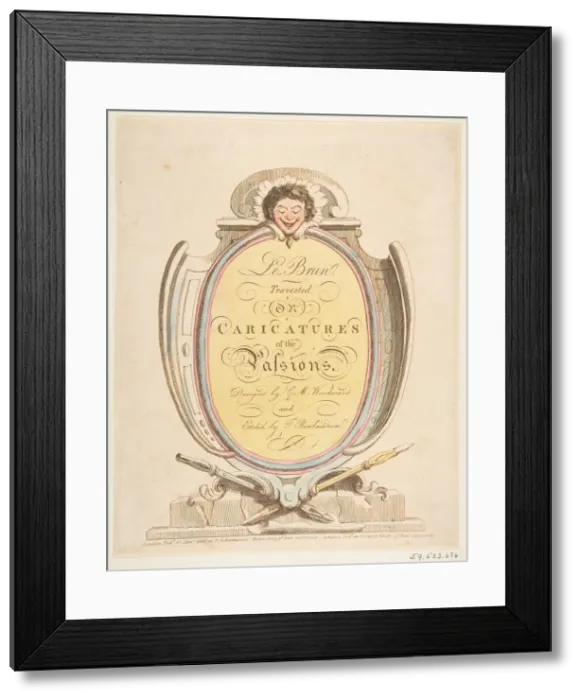 Framed Print : Title Page: Le Brun Travested, or Caricatures of the Passions, January 21, 1800 Framed Print : Title Page: Le Brun Travested, or Caricatures of the Passions, January 21, 1800