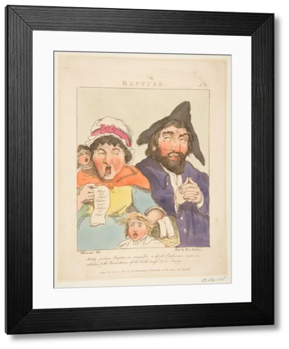 Framed Print : Rapture (Le Brun Travested, or Caricatures of the Passions), January 21, 1800 Framed Print : Rapture (Le Brun Travested, or Caricatures of the Passions), January 21, 1800