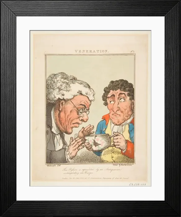 Framed Print : Veneration (Le Brun Travested, or Caricatures of the Passions), January 21, 1800 Framed Print : Veneration (Le Brun Travested, or Caricatures of the Passions), January 21, 1800