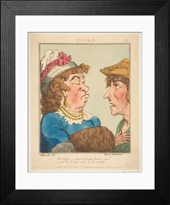 Framed Print : Scorn (Le Brun Travested, or Caricatures of the Passions), January 21, 1800 Framed Print : Scorn (Le Brun Travested, or Caricatures of the Passions), January 21, 1800