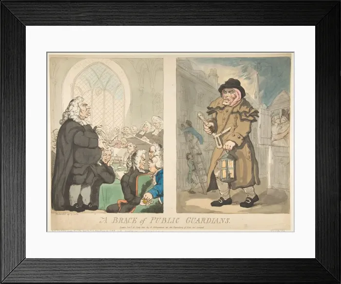 Framed Print : A Brace of Public Guardians, July 10, 1800. Creator: Thomas Rowlandson Framed Print : A Brace of Public Guardians, July 10, 1800. Creator: Thomas Rowlandson