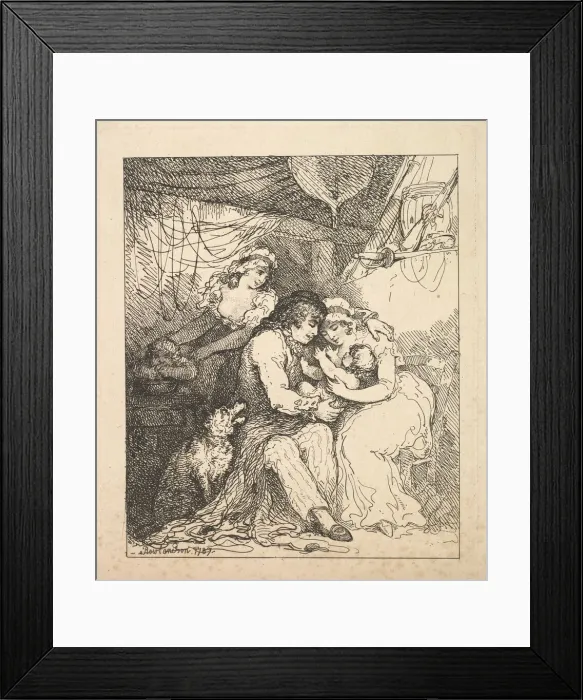 Framed Print : A Sailors Family, 1787. Creator: Thomas Rowlandson Framed Print : A Sailors Family, 1787. Creator: Thomas Rowlandson