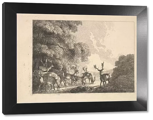 A Group of Stags Drinking, 1784-88. Creator: Thomas Rowlandson
