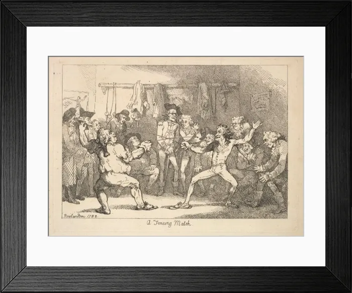 Framed Print : A Fencing Match, 1788. Creator: Thomas Rowlandson Framed Print : A Fencing Match, 1788. Creator: Thomas Rowlandson