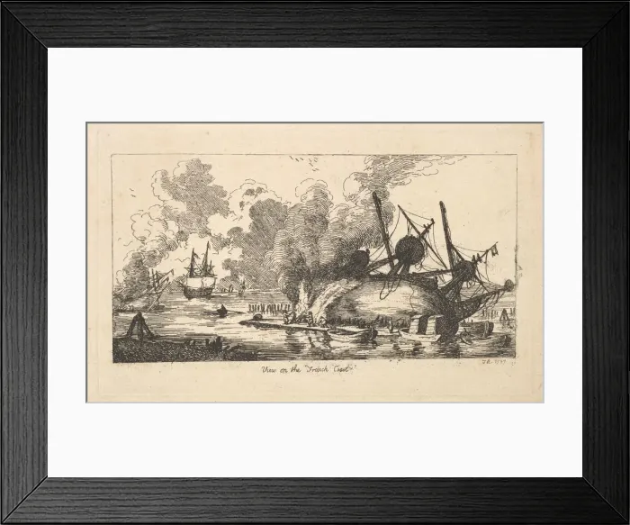 Framed Print : View on the French Coast, 1787. Creator: Thomas Rowlandson Framed Print : View on the French Coast, 1787. Creator: Thomas Rowlandson