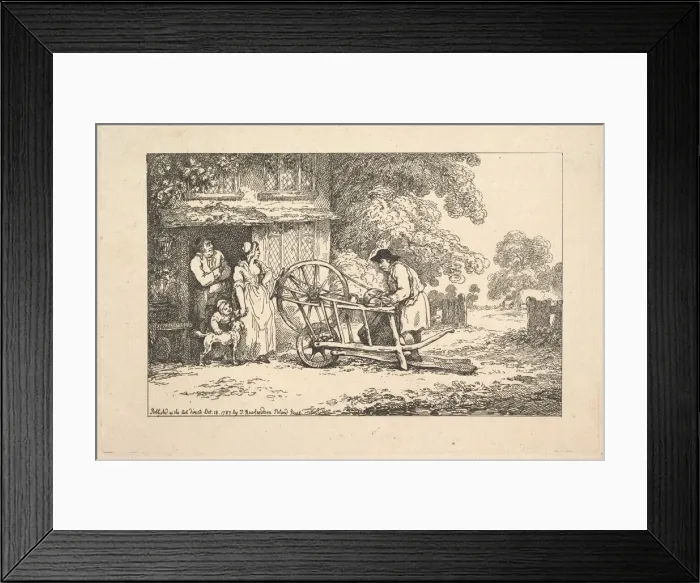 Framed Print : A Travelling Knife-grinder at a Cottage Door, 1787. Creator: Thomas Rowlandson Framed Print : A Travelling Knife-grinder at a Cottage Door, 1787. Creator: Thomas Rowlandson