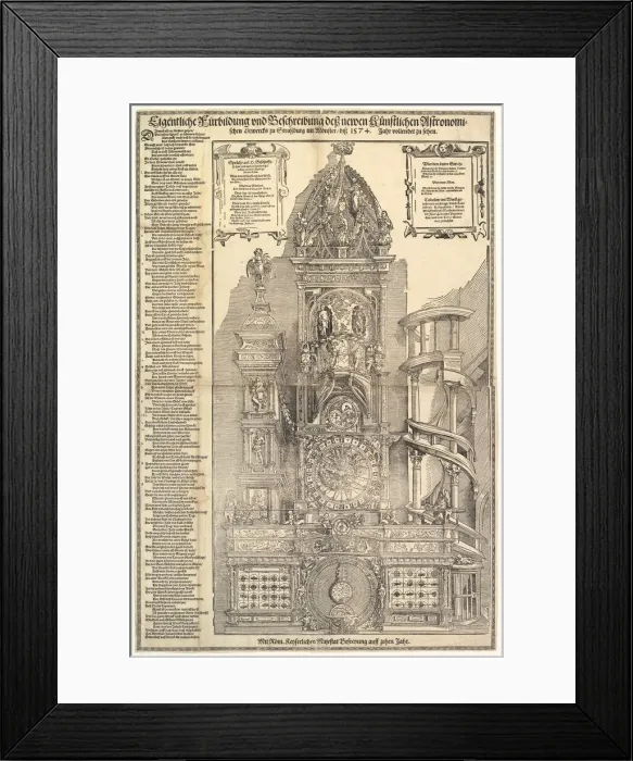 Framed Print : Astronomical Clock in the Cathedral in Strasbourg, 1574. Creator: Tobias Stimmer Framed Print : Astronomical Clock in the Cathedral in Strasbourg, 1574. Creator: Tobias Stimmer
