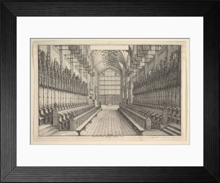 Framed Print : Choir and stalls in St Georges Chapel, Windsor, 1660. Creator: Wenceslaus Hollar Framed Print : Choir and stalls in St Georges Chapel, Windsor, 1660. Creator: Wenceslaus Hollar