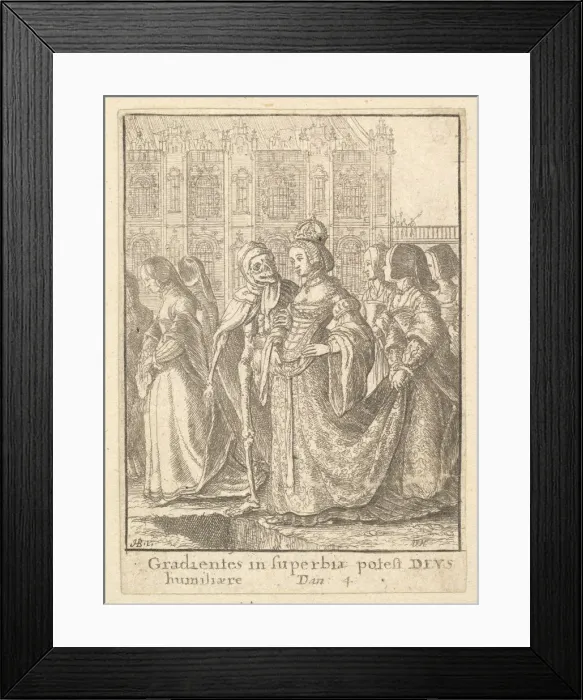 Framed Print : Empress, from the Dance of Death, 1651. Creator: Wenceslaus Hollar Framed Print : Empress, from the Dance of Death, 1651. Creator: Wenceslaus Hollar