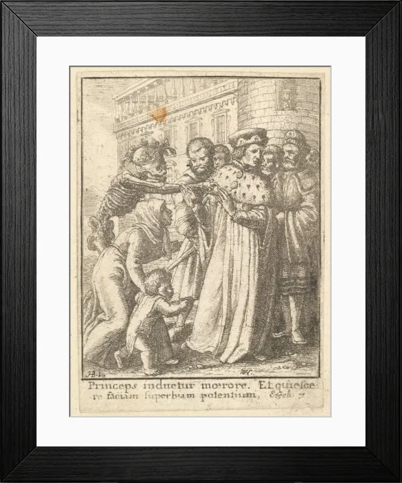 Framed Print : Duke, from the Dance of Death, 1651. Creator: Wenceslaus Hollar Framed Print : Duke, from the Dance of Death, 1651. Creator: Wenceslaus Hollar