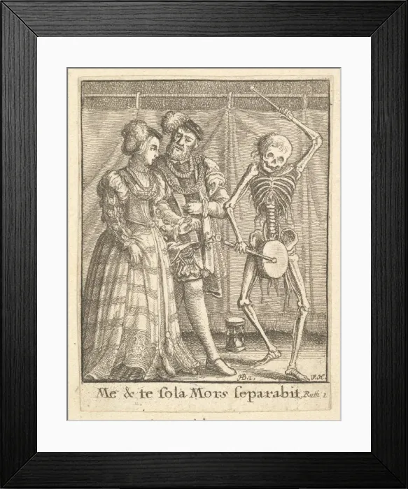 Framed Print : Bridal pair, from the Dance of Death, 1651. Creator: Wenceslaus Hollar Framed Print : Bridal pair, from the Dance of Death, 1651. Creator: Wenceslaus Hollar