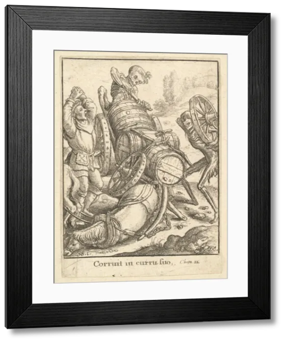 Framed Print : Waggoner, from the Dance of Death, 1651. Creator: Wenceslaus Hollar Framed Print : Waggoner, from the Dance of Death, 1651. Creator: Wenceslaus Hollar