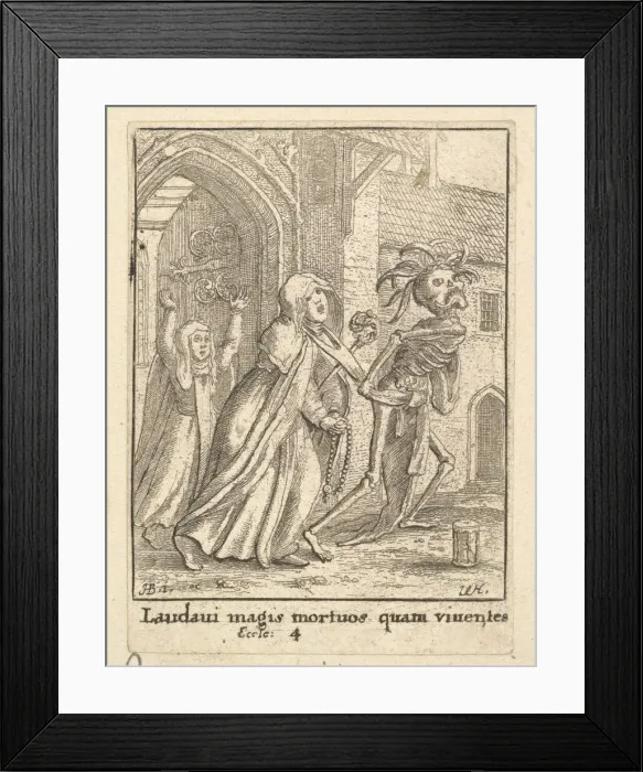 Framed Print : The Abbess, from the Dance of Death, 1651. Creator: Wenceslaus Hollar Framed Print : The Abbess, from the Dance of Death, 1651. Creator: Wenceslaus Hollar