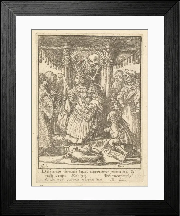 Framed Print : The Emperor, from the Dance of Death, 1651. Creator: Wenceslaus Hollar Framed Print : The Emperor, from the Dance of Death, 1651. Creator: Wenceslaus Hollar