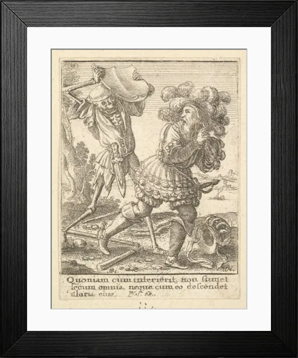 Framed Print : The Count from the Dance of Death, 1651. Creator: Wenceslaus Hollar Framed Print : The Count from the Dance of Death, 1651. Creator: Wenceslaus Hollar