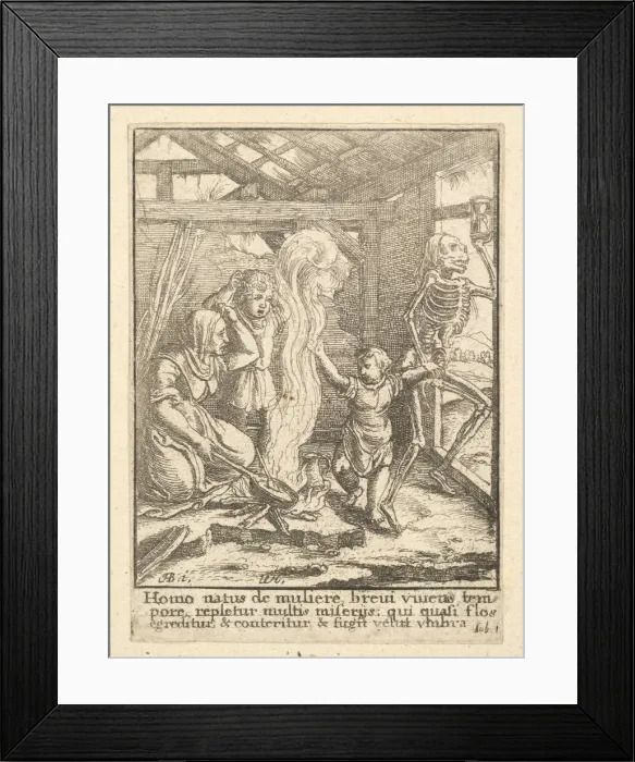 Framed Print : The Child, from the Dance of Death, 1651. Creator: Wenceslaus Hollar Framed Print : The Child, from the Dance of Death, 1651. Creator: Wenceslaus Hollar