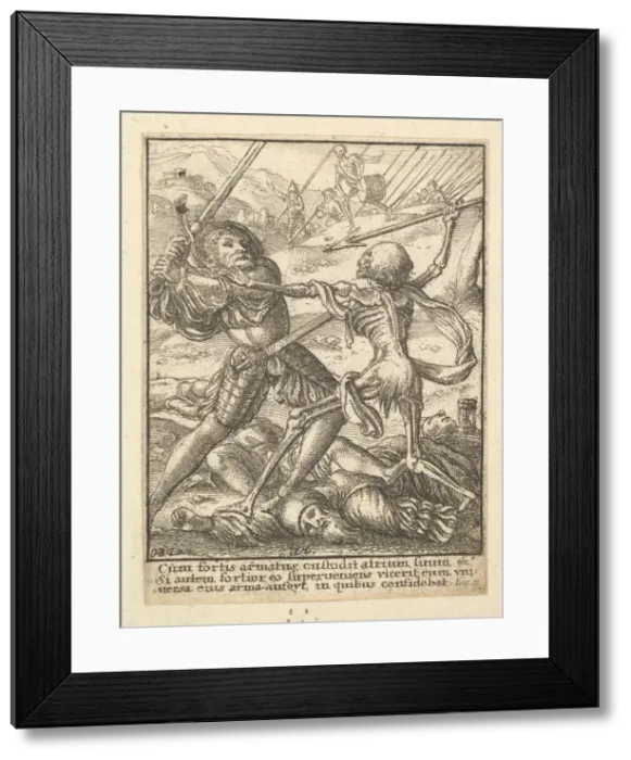 Framed Print : The Knight, from the Dance of Death, 1651. Creator: Wenceslaus Hollar