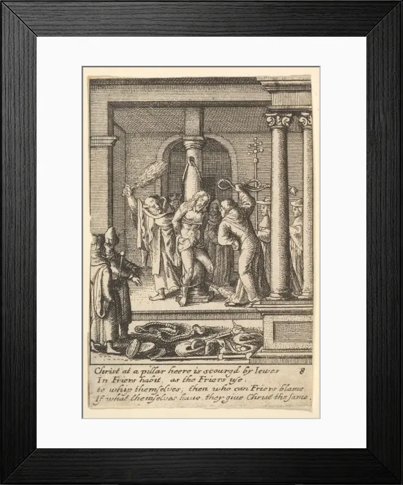 Framed Print : The scourging, 1625-77. Creator: Wenceslaus Hollar Framed Print : The scourging, 1625-77. Creator: Wenceslaus Hollar