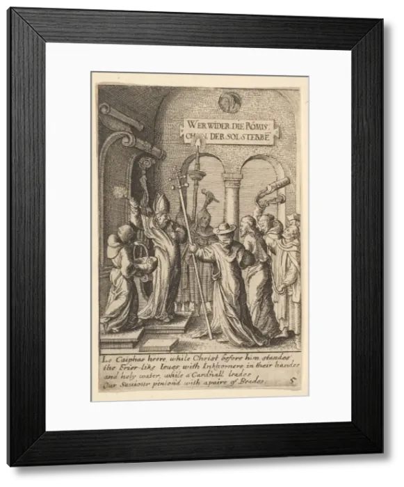 Framed Print : Jesus before Caiaphas, 1625-77. Creator: Wenceslaus Hollar Framed Print : Jesus before Caiaphas, 1625-77. Creator: Wenceslaus Hollar