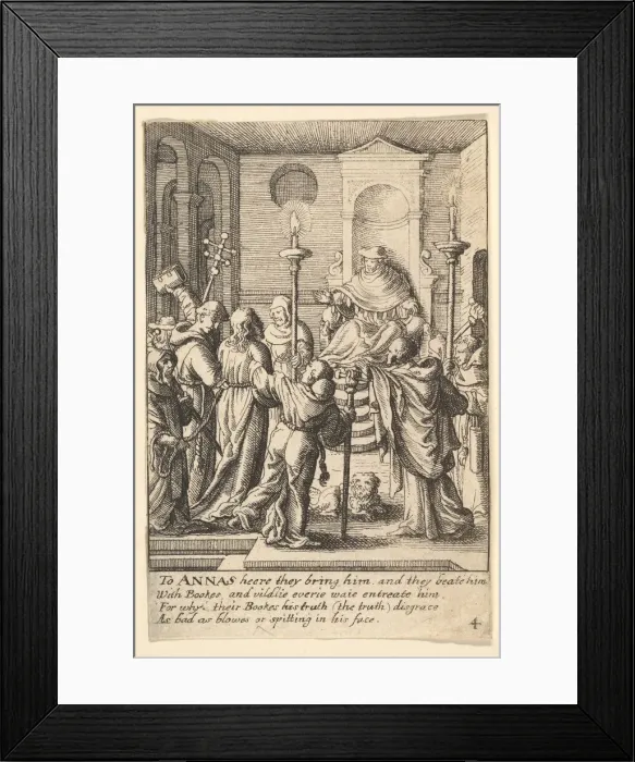 Framed Print : Jesus before Annas, 1625-77. Creator: Wenceslaus Hollar Framed Print : Jesus before Annas, 1625-77. Creator: Wenceslaus Hollar