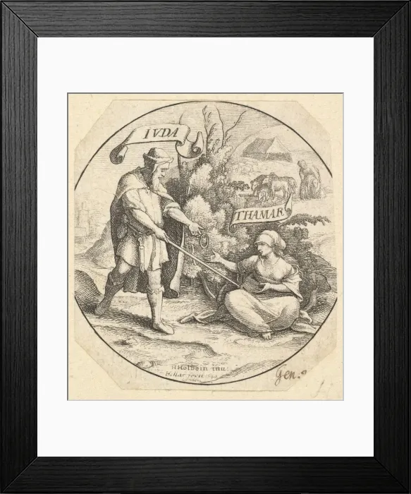 Framed Print : Judah and Tamar, 1640. Creator: Wenceslaus Hollar Framed Print : Judah and Tamar, 1640. Creator: Wenceslaus Hollar