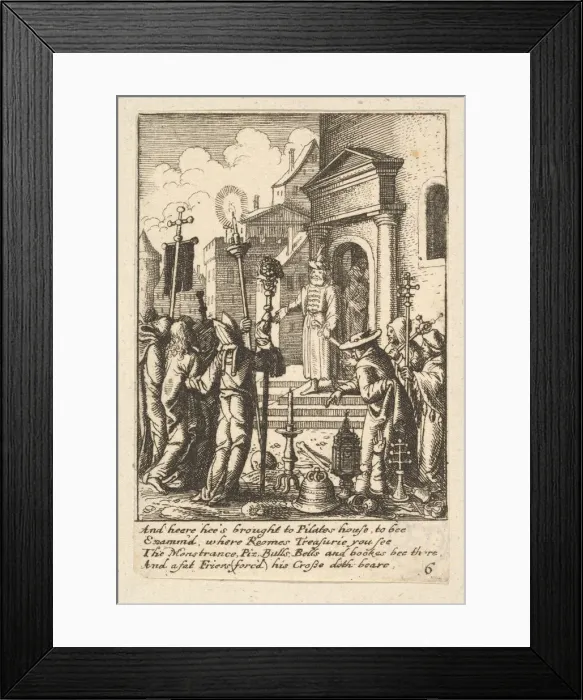 Framed Print : Jesus before Pilate, 1625-77. Creator: Wenceslaus Hollar Framed Print : Jesus before Pilate, 1625-77. Creator: Wenceslaus Hollar