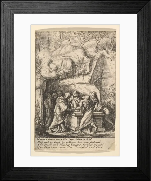 Framed Print : Entombment, 1625-77. Creator: Wenceslaus Hollar Framed Print : Entombment, 1625-77. Creator: Wenceslaus Hollar