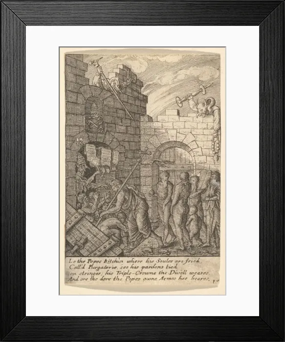 Framed Print : Descent into Hell, 1625-77. Creator: Wenceslaus Hollar Framed Print : Descent into Hell, 1625-77. Creator: Wenceslaus Hollar