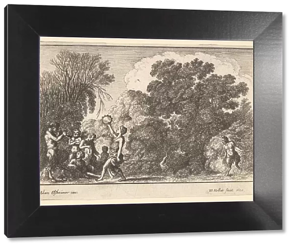 Five satyrs and two nymphs, 1650. Creator: Wenceslaus Hollar