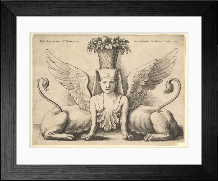 Framed Print : Sphinx with Two Bodies, 1652. Creator: Wenceslaus Hollar Framed Print : Sphinx with Two Bodies, 1652. Creator: Wenceslaus Hollar